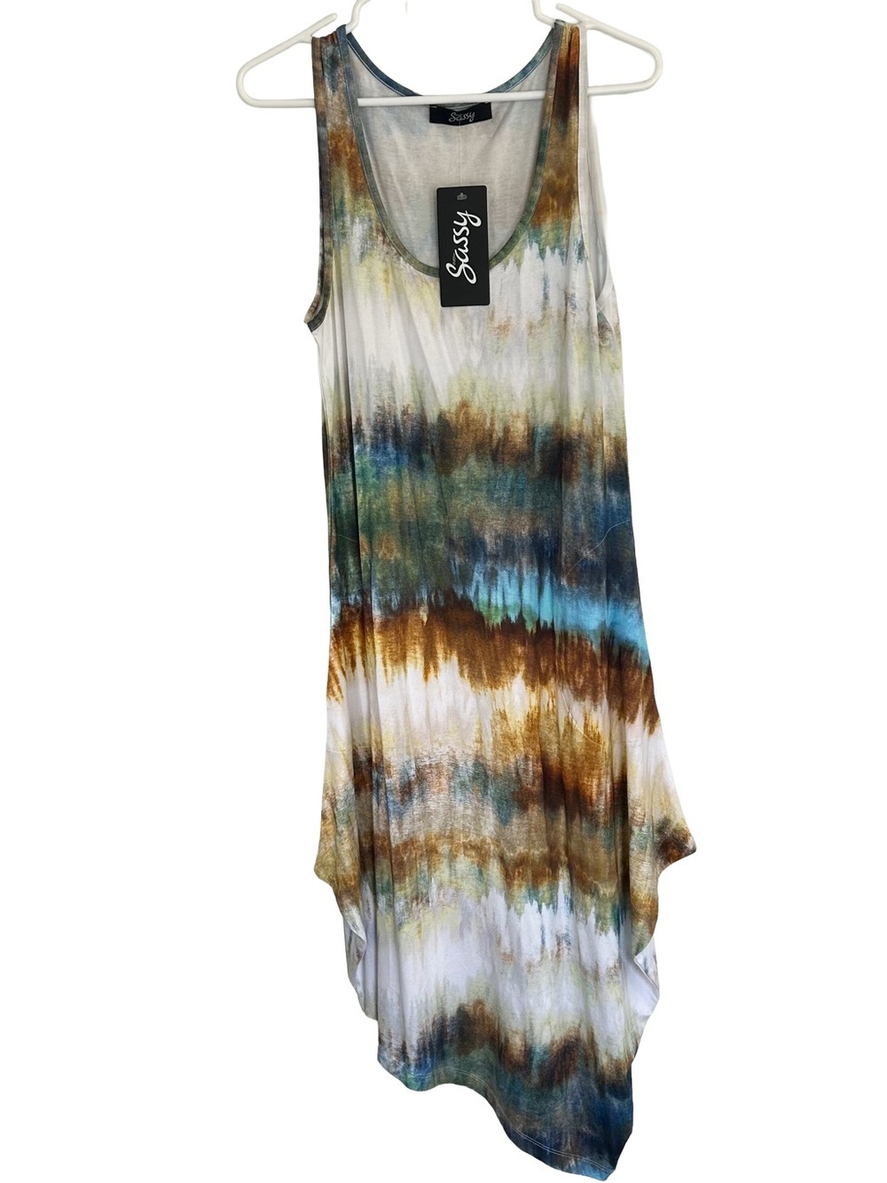 EverSassy by Delcezza “Art Expression”Womens Geo Print Asymmetrical Dress Size S